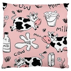 Fresh Milk Cow Pattern Large Cushion Case (two Sides) by Bigfootshirtshop