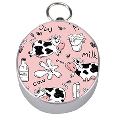 Fresh Milk Cow Pattern Silver Compasses by Bigfootshirtshop