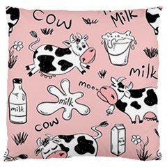 Fresh Milk Cow Pattern Standard Flano Cushion Case (one Side) by Bigfootshirtshop