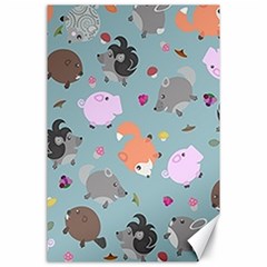 Little Round Animal Friends Canvas 24  X 36  by Bigfootshirtshop