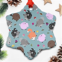 Little Round Animal Friends Ornament (snowflake) by Bigfootshirtshop