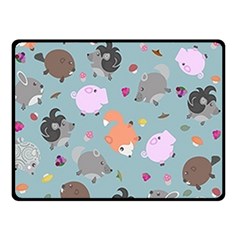 Little Round Animal Friends Double Sided Fleece Blanket (small)  by Bigfootshirtshop