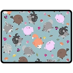 Little Round Animal Friends Double Sided Fleece Blanket (large)  by Bigfootshirtshop