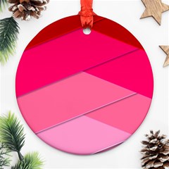 Geometric Shapes Magenta Pink Rose Ornament (round) by Celenk