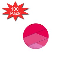 Geometric Shapes Magenta Pink Rose 1  Mini Buttons (100 Pack)  by Celenk