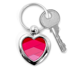 Geometric Shapes Magenta Pink Rose Key Chains (heart)  by Celenk