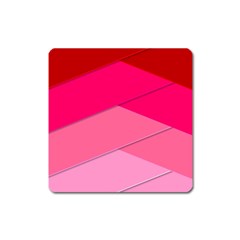 Geometric Shapes Magenta Pink Rose Square Magnet by Celenk