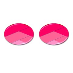 Geometric Shapes Magenta Pink Rose Cufflinks (oval) by Celenk