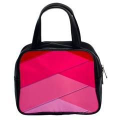 Geometric Shapes Magenta Pink Rose Classic Handbags (2 Sides) by Celenk