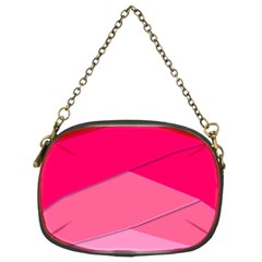 Geometric Shapes Magenta Pink Rose Chain Purses (two Sides)  by Celenk