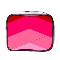 Geometric Shapes Magenta Pink Rose Mini Toiletries Bags by Celenk