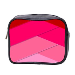 Geometric Shapes Magenta Pink Rose Mini Toiletries Bag 2-side by Celenk