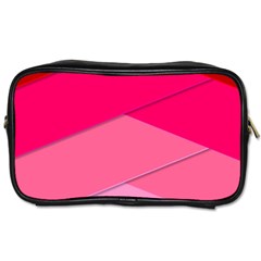 Geometric Shapes Magenta Pink Rose Toiletries Bags 2-side by Celenk