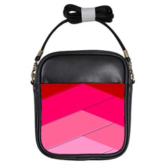 Geometric Shapes Magenta Pink Rose Girls Sling Bags by Celenk