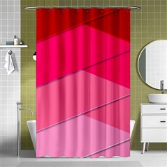 Geometric Shapes Magenta Pink Rose Shower Curtain 48  X 72  (small)  by Celenk