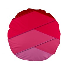 Geometric Shapes Magenta Pink Rose Standard 15  Premium Round Cushions by Celenk