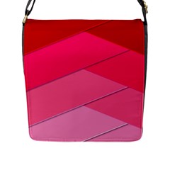 Geometric Shapes Magenta Pink Rose Flap Messenger Bag (l) 