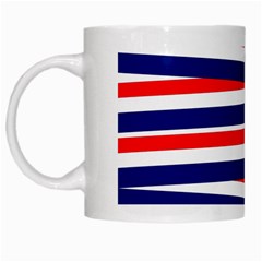 Red White Blue Patriotic Ribbons White Mugs by Celenk