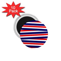 Red White Blue Patriotic Ribbons 1 75  Magnets (10 Pack)  by Celenk