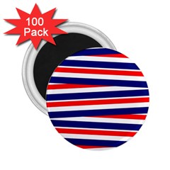 Red White Blue Patriotic Ribbons 2 25  Magnets (100 Pack)  by Celenk