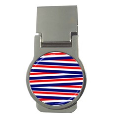 Red White Blue Patriotic Ribbons Money Clips (round)  by Celenk