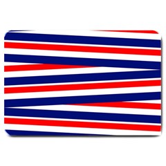 Red White Blue Patriotic Ribbons Large Doormat  by Celenk