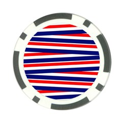 Red White Blue Patriotic Ribbons Poker Chip Card Guard by Celenk