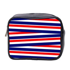 Red White Blue Patriotic Ribbons Mini Toiletries Bag 2-side by Celenk