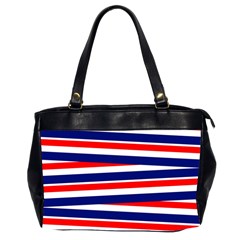 Red White Blue Patriotic Ribbons Office Handbags (2 Sides)  by Celenk