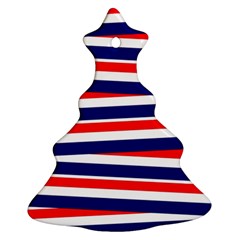 Red White Blue Patriotic Ribbons Christmas Tree Ornament (two Sides) by Celenk