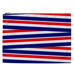 Red White Blue Patriotic Ribbons Cosmetic Bag (xxl)  by Celenk