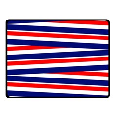 Red White Blue Patriotic Ribbons Double Sided Fleece Blanket (small)  by Celenk