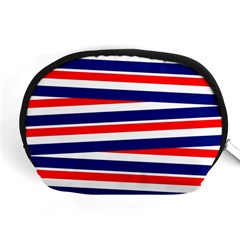 Red White Blue Patriotic Ribbons Accessory Pouches (medium)  by Celenk