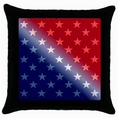 America Patriotic Red White Blue Throw Pillow Case (black) by Celenk