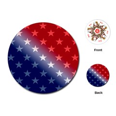 America Patriotic Red White Blue Playing Cards (round)  by Celenk