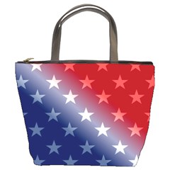 America Patriotic Red White Blue Bucket Bags by Celenk