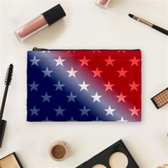 America Patriotic Red White Blue Cosmetic Bag (medium)  by Celenk