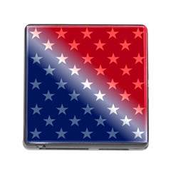 America Patriotic Red White Blue Memory Card Reader (square) by Celenk