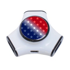 America Patriotic Red White Blue 3-port Usb Hub by Celenk