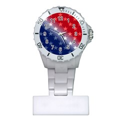 America Patriotic Red White Blue Plastic Nurses Watch by Celenk