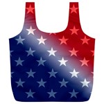 America Patriotic Red White Blue Full Print Recycle Bags (L)  Front