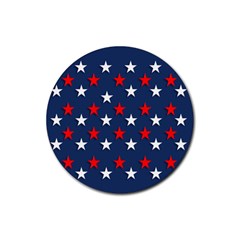 Patriotic Colors America Usa Red Rubber Coaster (round)  by Celenk