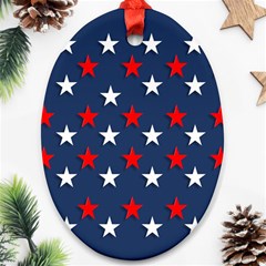 Patriotic Colors America Usa Red Oval Ornament (two Sides)