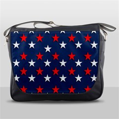 Patriotic Colors America Usa Red Messenger Bags by Celenk