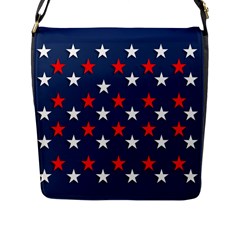 Patriotic Colors America Usa Red Flap Messenger Bag (l) 