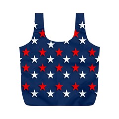 Patriotic Colors America Usa Red Full Print Recycle Bags (m)  by Celenk