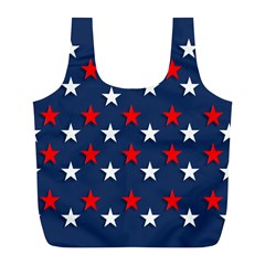 Patriotic Colors America Usa Red Full Print Recycle Bags (l)  by Celenk