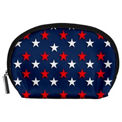 Patriotic Colors America Usa Red Accessory Pouches (large)  by Celenk