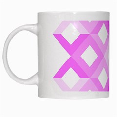 Geometric Chevrons Angles Pink White Mugs by Celenk