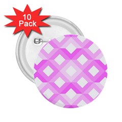 Geometric Chevrons Angles Pink 2 25  Buttons (10 Pack)  by Celenk